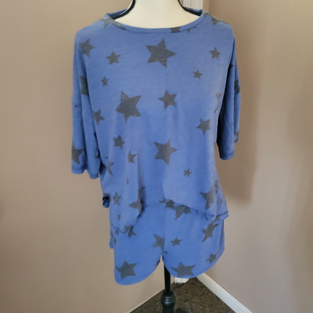 Blue Star Patterned Women's Set